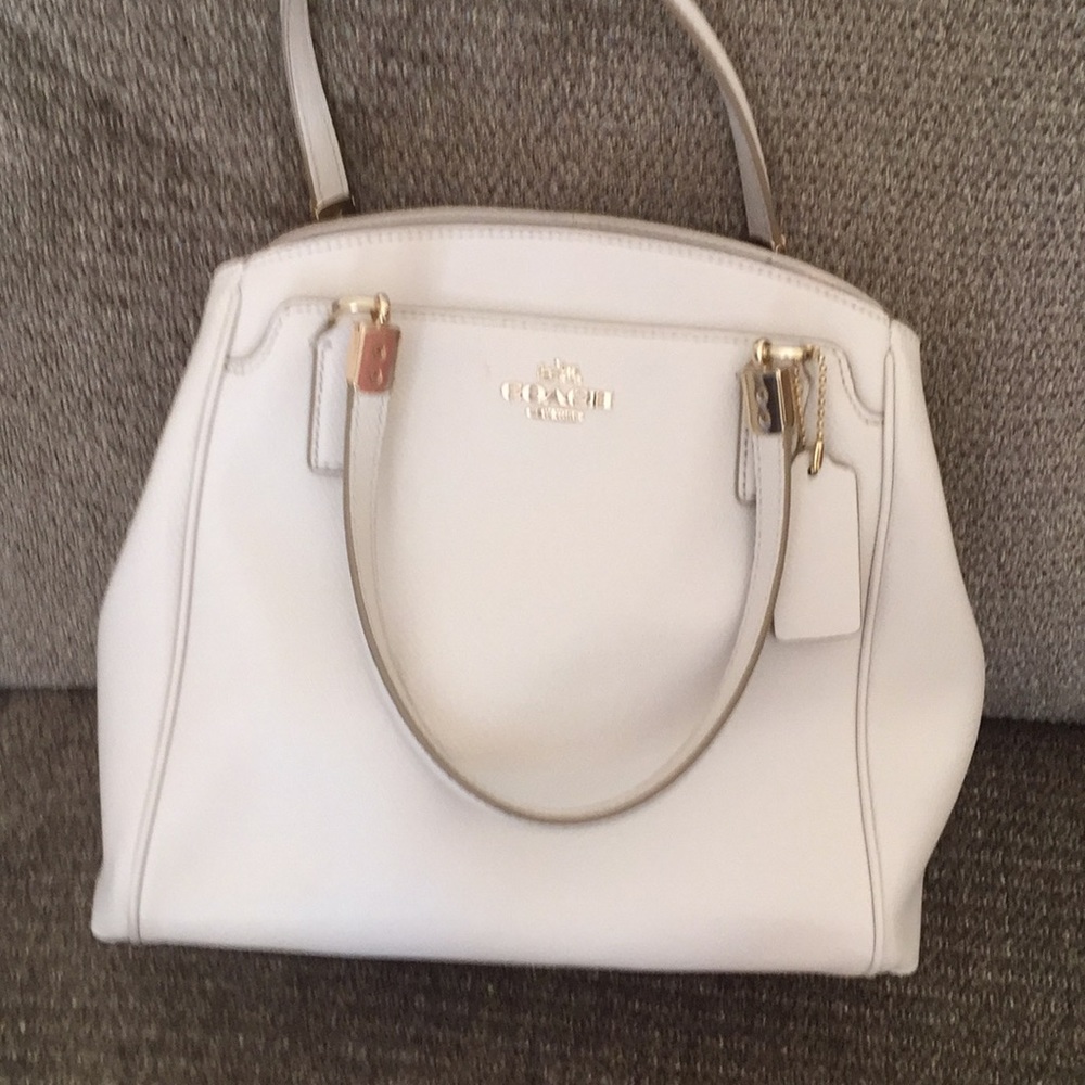 White coach purse gold hardware